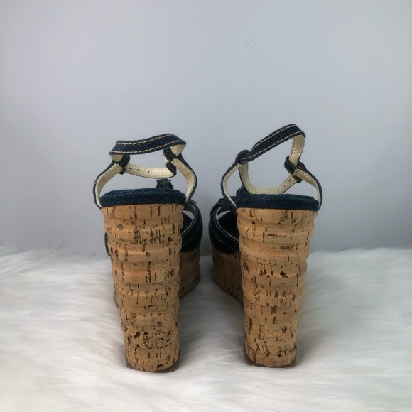 Authentic Chanel denim wedges heels - Picture 3 of 8